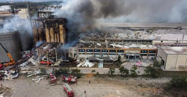 Aerial view of the factory explosion site in Sakarya, Türkiye, Sept. 15, 2024. (AA Photo)