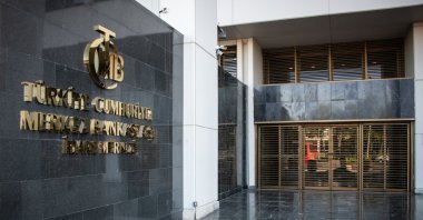 The entrance sign of the building housing the Central Bank of the Republic of Türkiye (CBRT), Ankara, Türkiye, Sept. 24, 2022. (Reuters Photo)