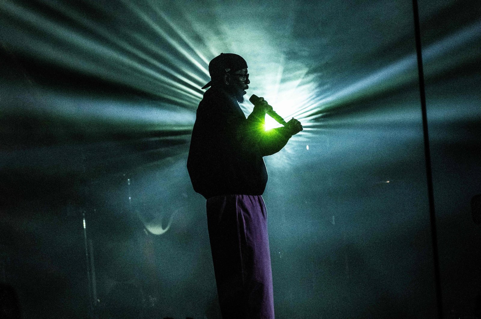 U.S. rapper Kendrick Lamar performs on the Orange Stage during Roskilde Festival 2023 music festival, Denmark, June 28, 2023. (AFP Photo)