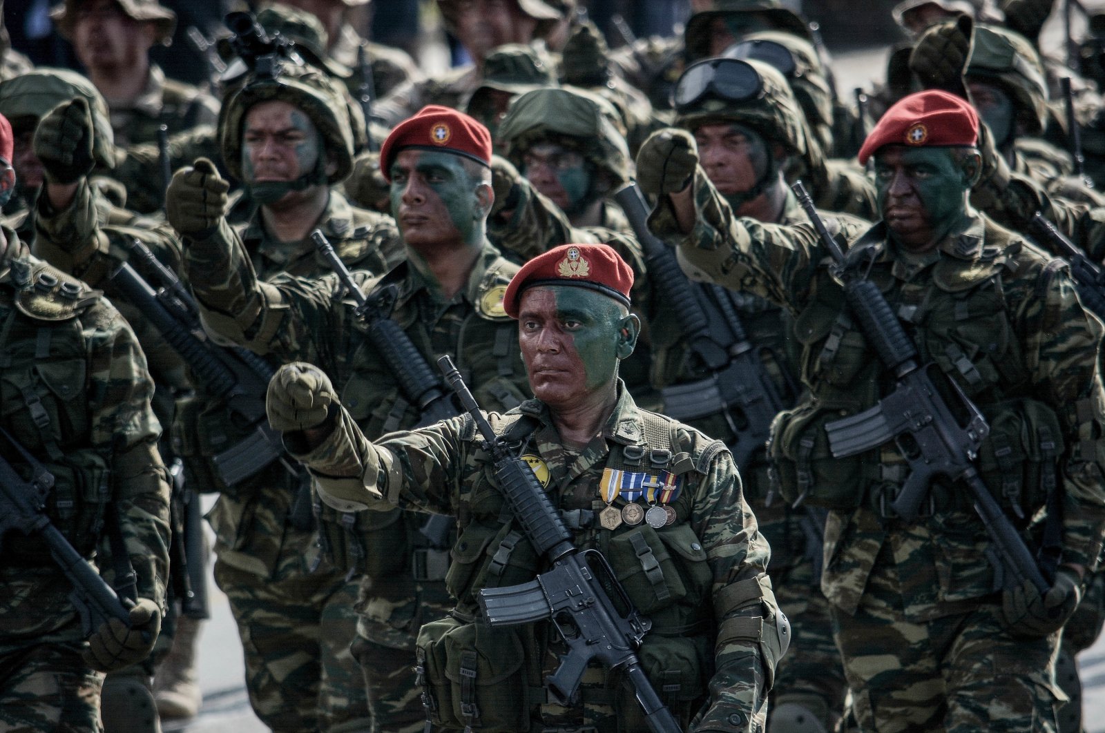 Members of Greek Special Forces attend a parade in Thessaloniki, Greece, Oct. 28, 2018. (Getty Images)