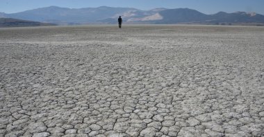 Lake Yarışlı is among the lakes that have completely dried up in recent years, Burdur, Türkiye, Sept. 15, 2024. (DHA Photo)