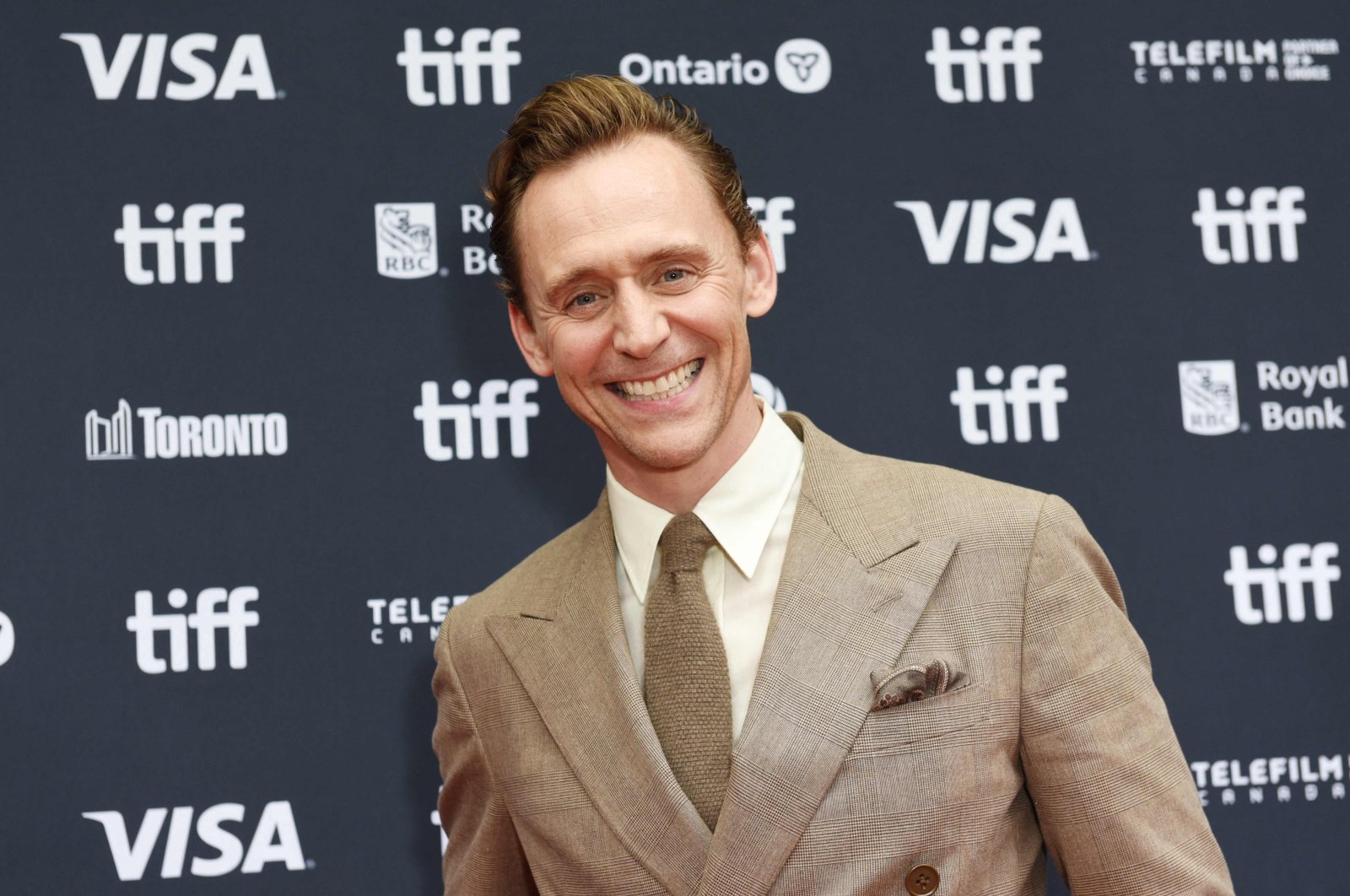 Tom Hiddleston attends the premiere of &quot;The Life of Chuck&quot; during the 2024 Toronto International Film Festival at Princess of Wales Theatre, Toronto, Canada, Sept. 6, 2024. (AFP Photo)