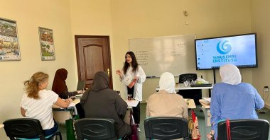 Students learn Turkish at the Yunus Emre Institute, Doha, Qatar, Aug. 22, 2024. (AA Photo)