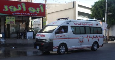 An ambulance vehicle drives as hundreds of members of the Lebanese group Hezbollah were seriously wounded when the pagers they use to communicate exploded, in Sidon, Lebanon, Sept. 17, 2024. (Reuters Photo)