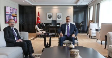 Foreign Minister Hakan Fidan and the U.S. acting undersecretary of state for political affairs John Bass in Ankara, Sept. 17, 2024. (AA Photo)