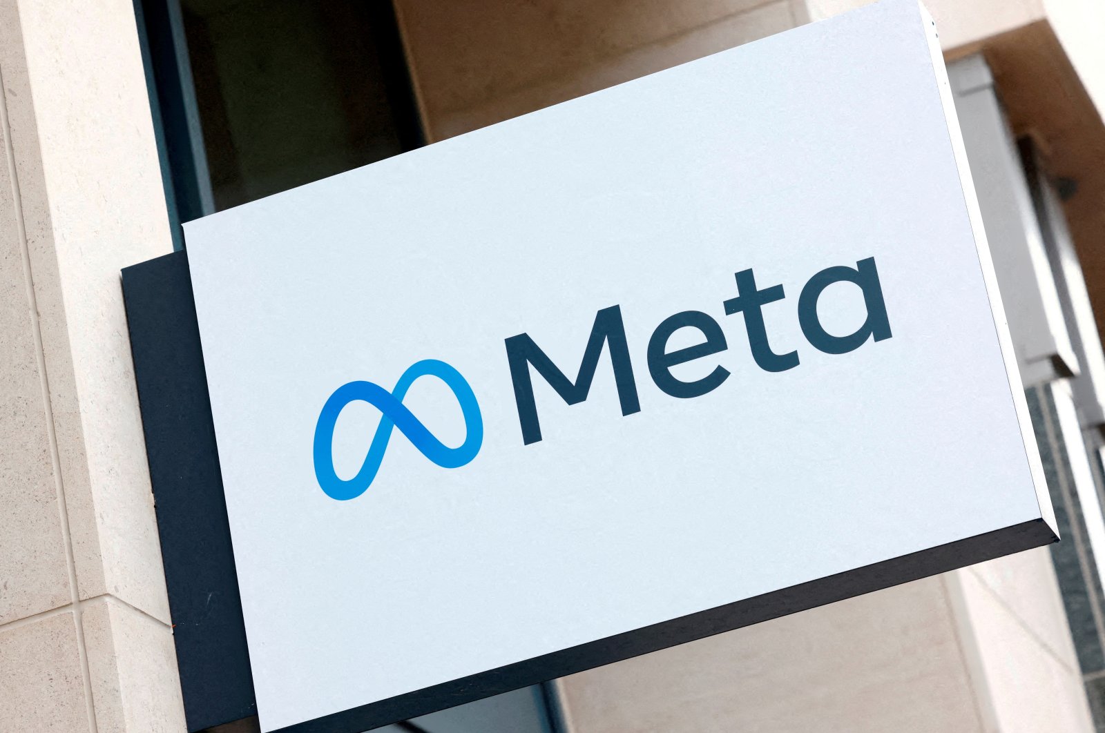 The logo of Meta Platforms&#039; business group is seen in Brussels, Belgium, Dec. 6, 2022. (Reuters Photo)