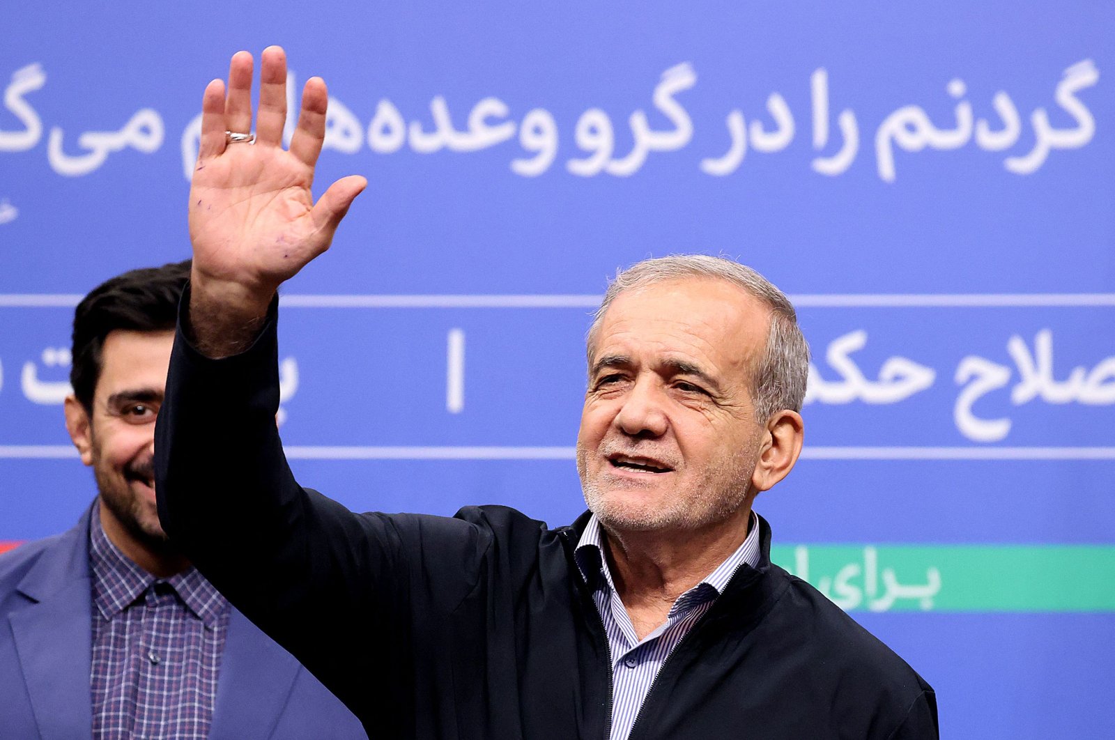 Iranian President Masoud Pezeshkian gestures as he speaks to reporters during his news conference, Tehran, Iran, Sept.16, 2024. (AFP Photo)