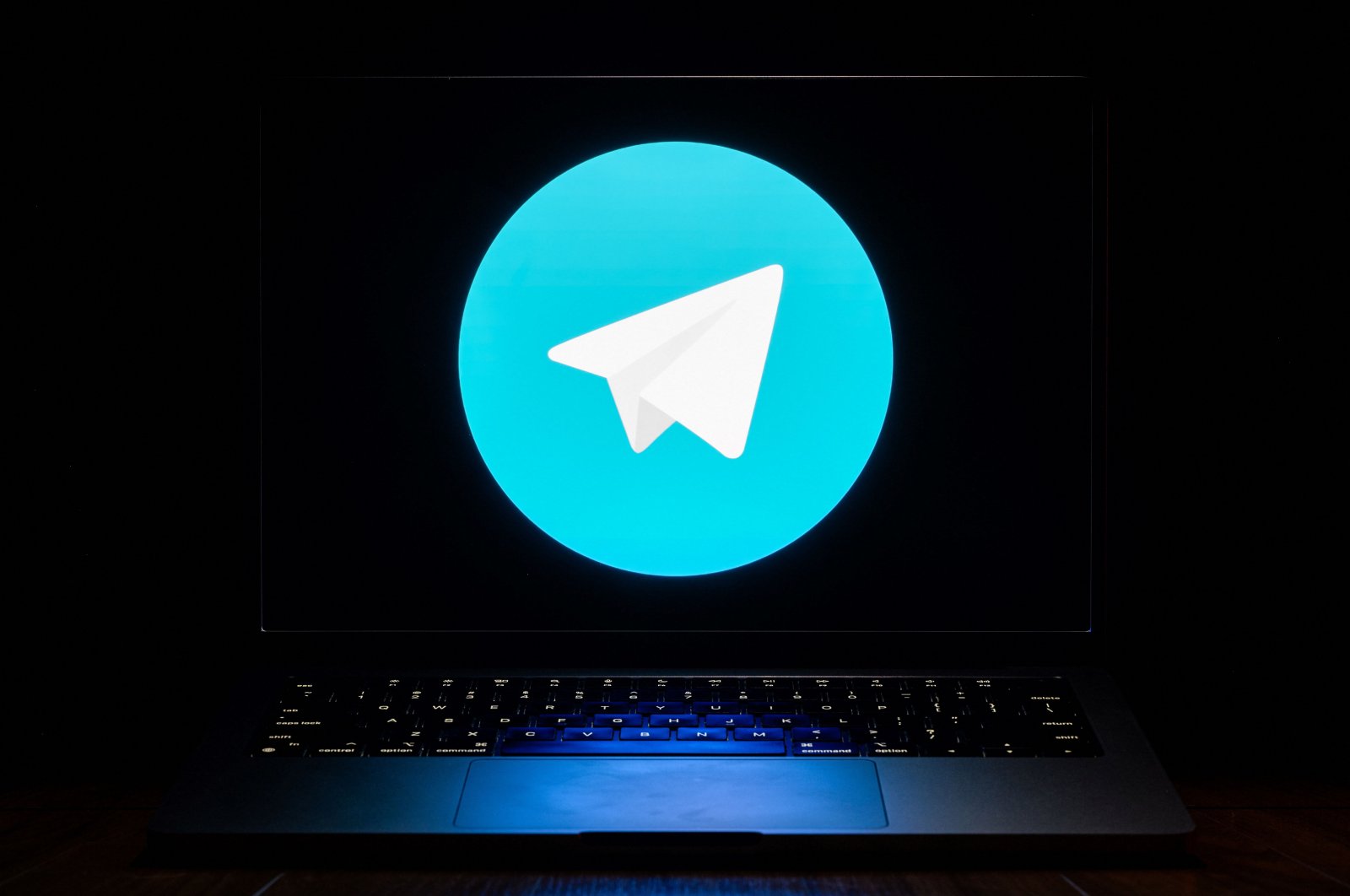 This illustration shows a logo of the encrypted messaging platform Telegram enlarged on a computer monitor, Seoul, South Korea, Sept. 2, 2024. (AFP File Photo)