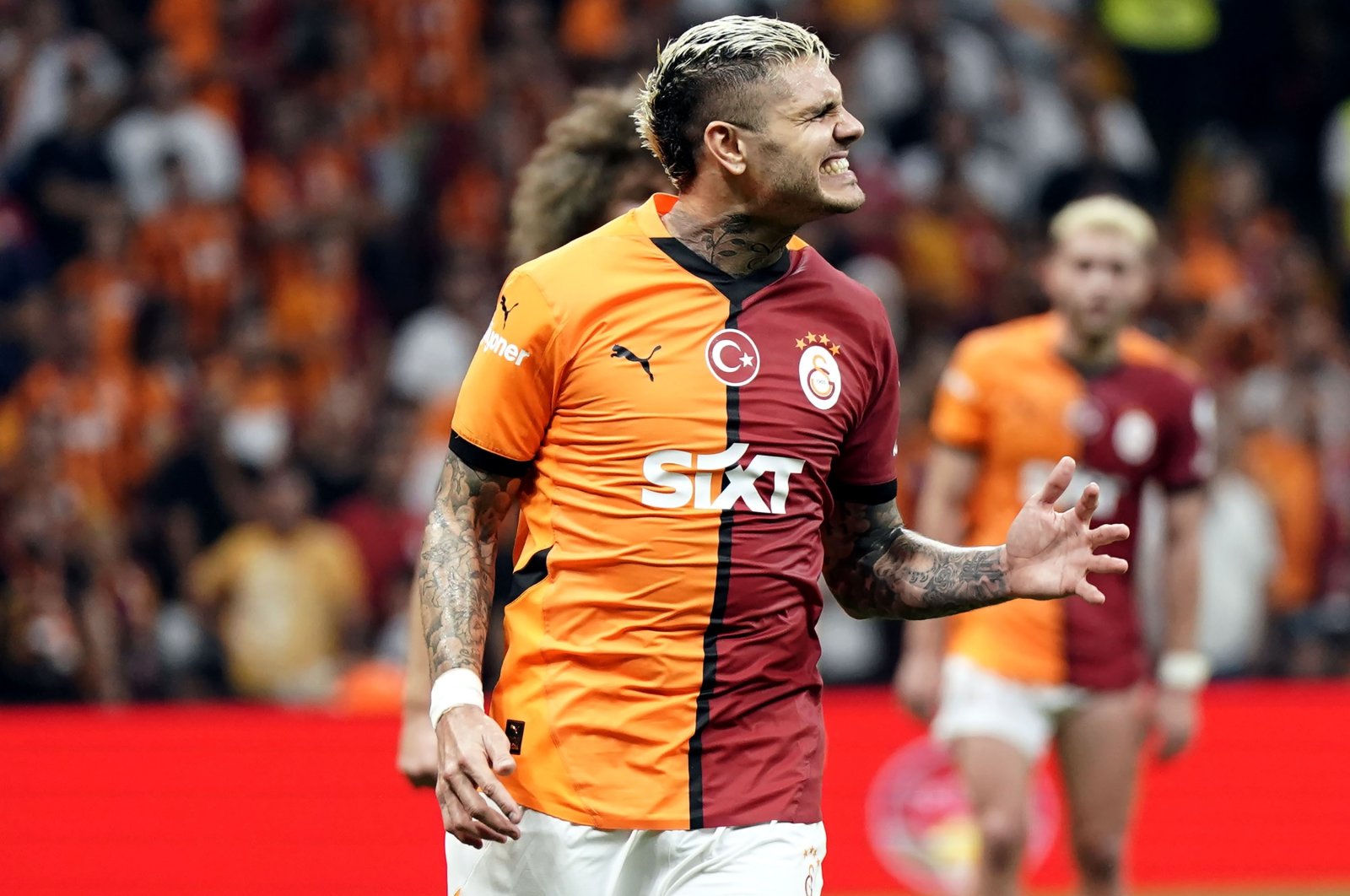 Galatasaray&#039;s Mauro Icardi during the Süper Lig match against Adana Demirspor at the New Adana Stadium, Adana, Türkiye, Aug. 31, 2024. (IHA Photo)