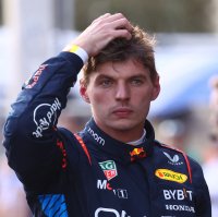 Red Bull&#039;s Max Verstappen reacts after qualifying in sixth place at F1 Azerbaijan Grand Prix, Baku, Azerbaijan, Sept. 14, 2024. (Reuters Photo)