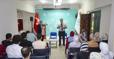 Students attend the Türkiye Scholarships Orientation and Introduction Program, Cairo, Egypt, Sept. 16, 2024. (AA Photo)