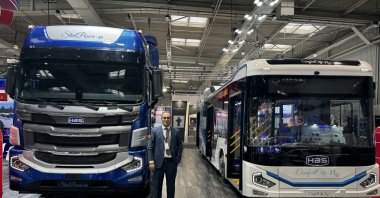 HABAŞ Automotive General Manager Hüseyin Urkun during the IAA Transportation Fair, Hannover, Germany, Sept. 17, 2024. (AA Photo)