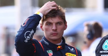 Red Bull&#039;s Max Verstappen reacts after qualifying in sixth place at F1 Azerbaijan Grand Prix, Baku, Azerbaijan, Sept. 14, 2024. (Reuters Photo)