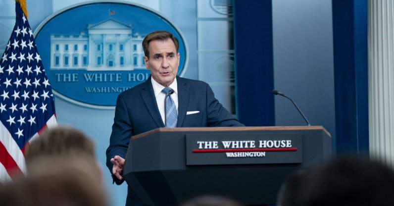  National Security Communications Advisor John Kirby speaks during the daily press briefing in the James S. Brady Briefing Room at the White House in Washington, D.C., Sept. 18, 2024.  (EPA Photo)