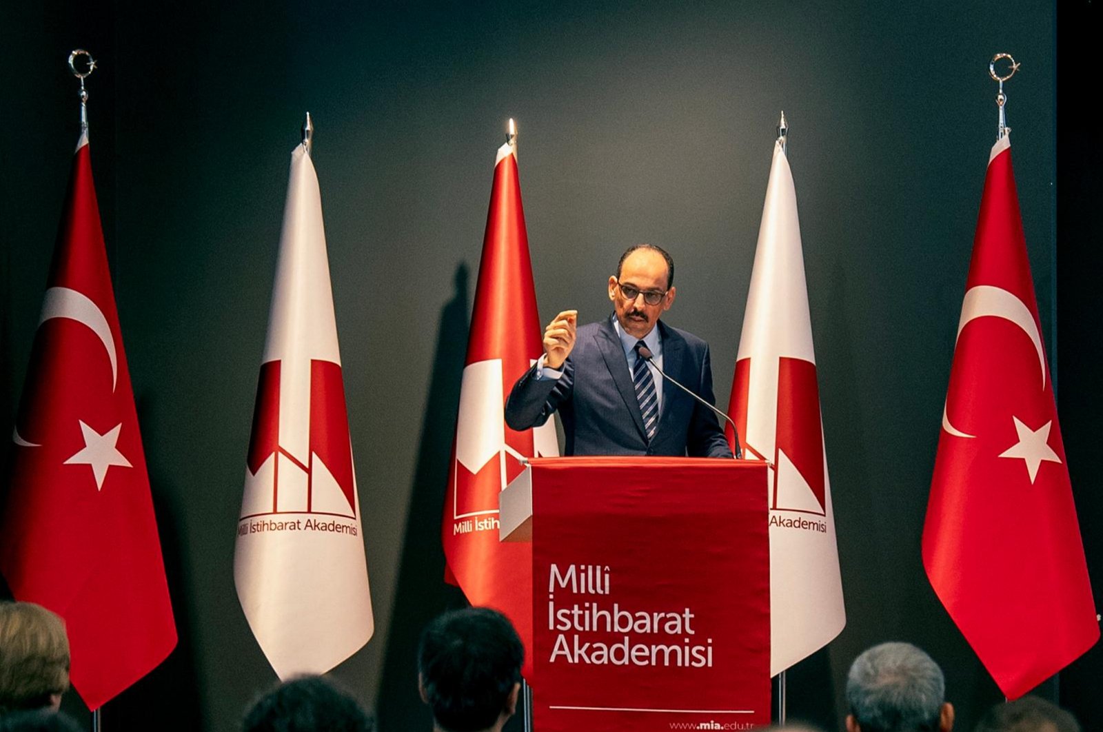 The National Intelligence Academy (MIA) started its education term with the first class attended by Ibrahim Kalın, head of the National Intelligence Organization (MIT), Ankara, Türkiye, Sept. 16, 2024. (AA Photo)