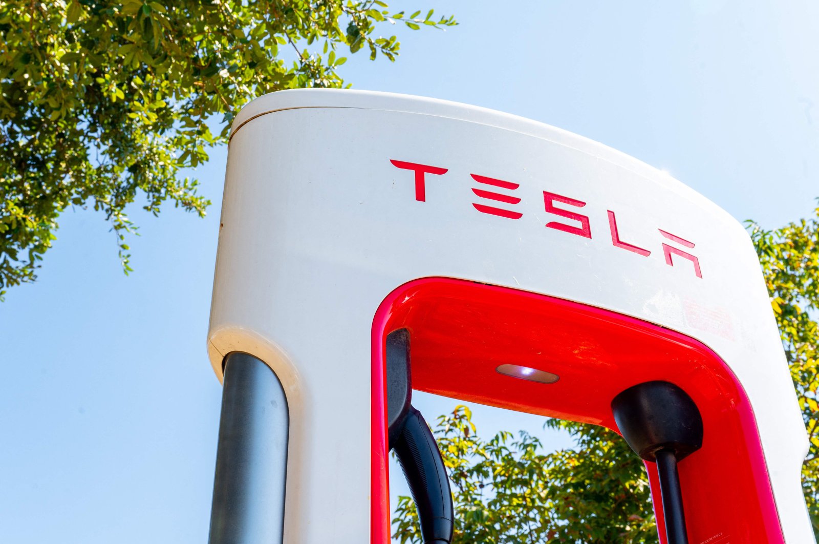 A Tesla supercharging station is seen near a parking lot in Austin, Texas, U.S., Sept. 16, 2024. (AFP Photo)