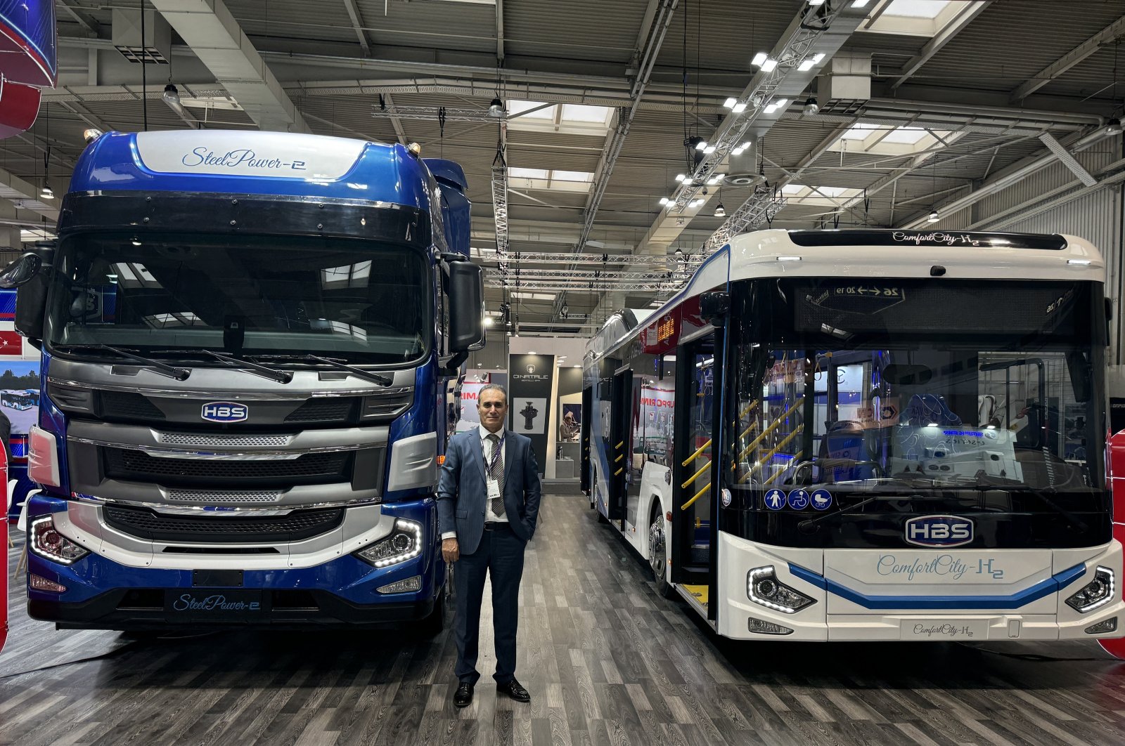 HABAŞ Automotive General Manager Hüseyin Urkun during the IAA Transportation Fair, Hannover, Germany, Sept. 17, 2024. (AA Photo)