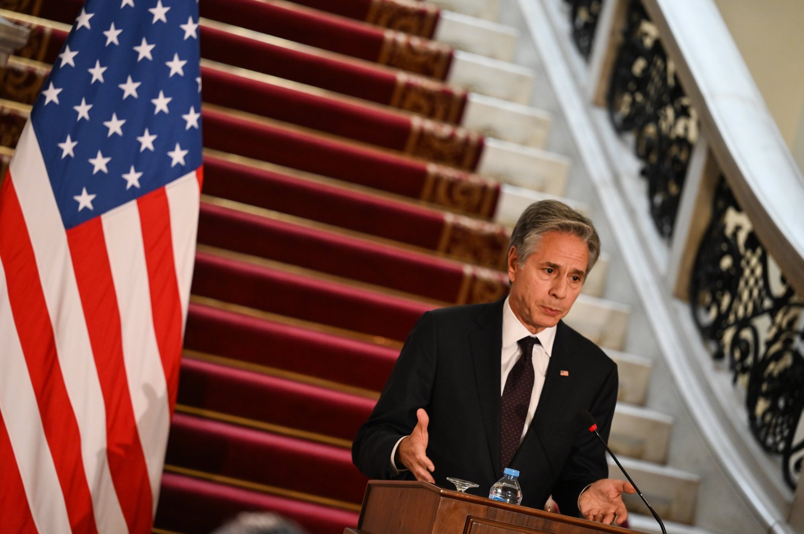 U.S. Secretary of State Antony Blinken attends a press conference in Cairo, Egypt, Sept. 18, 2024. (EPA Photo)