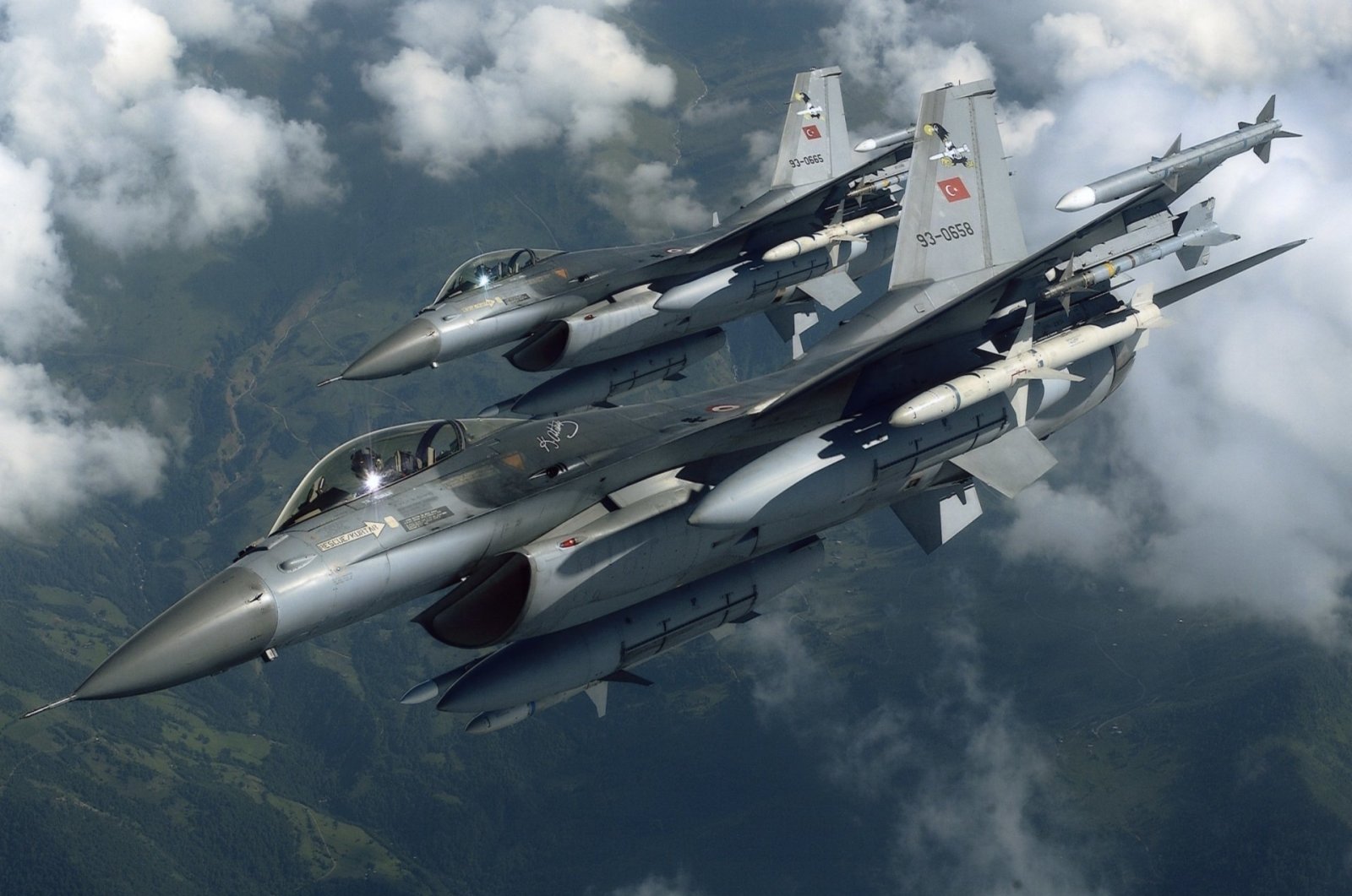 Two Turkish F-16 jets are seen in this undated photo. (Sabah File Photo)