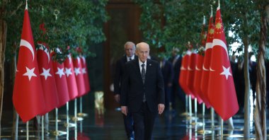 Nationalist Movement Party (MHP) leader Devlet Bahçeli attends an event at the Presidential Complex in the capital, Ankara, Türkiye, Aug. 30, 2024. (AA Photo)