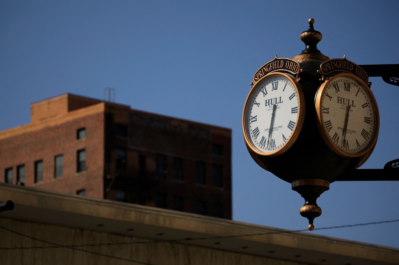 An antique clock in Springfield, Ohio, U.S., Sept. 16, 2024. (AFP Photo)