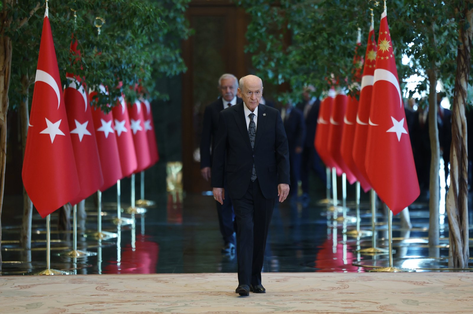 Nationalist Movement Party (MHP) leader Devlet Bahçeli attends an event at the Presidential Complex in the capital, Ankara, Türkiye, Aug. 30, 2024. (AA Photo)