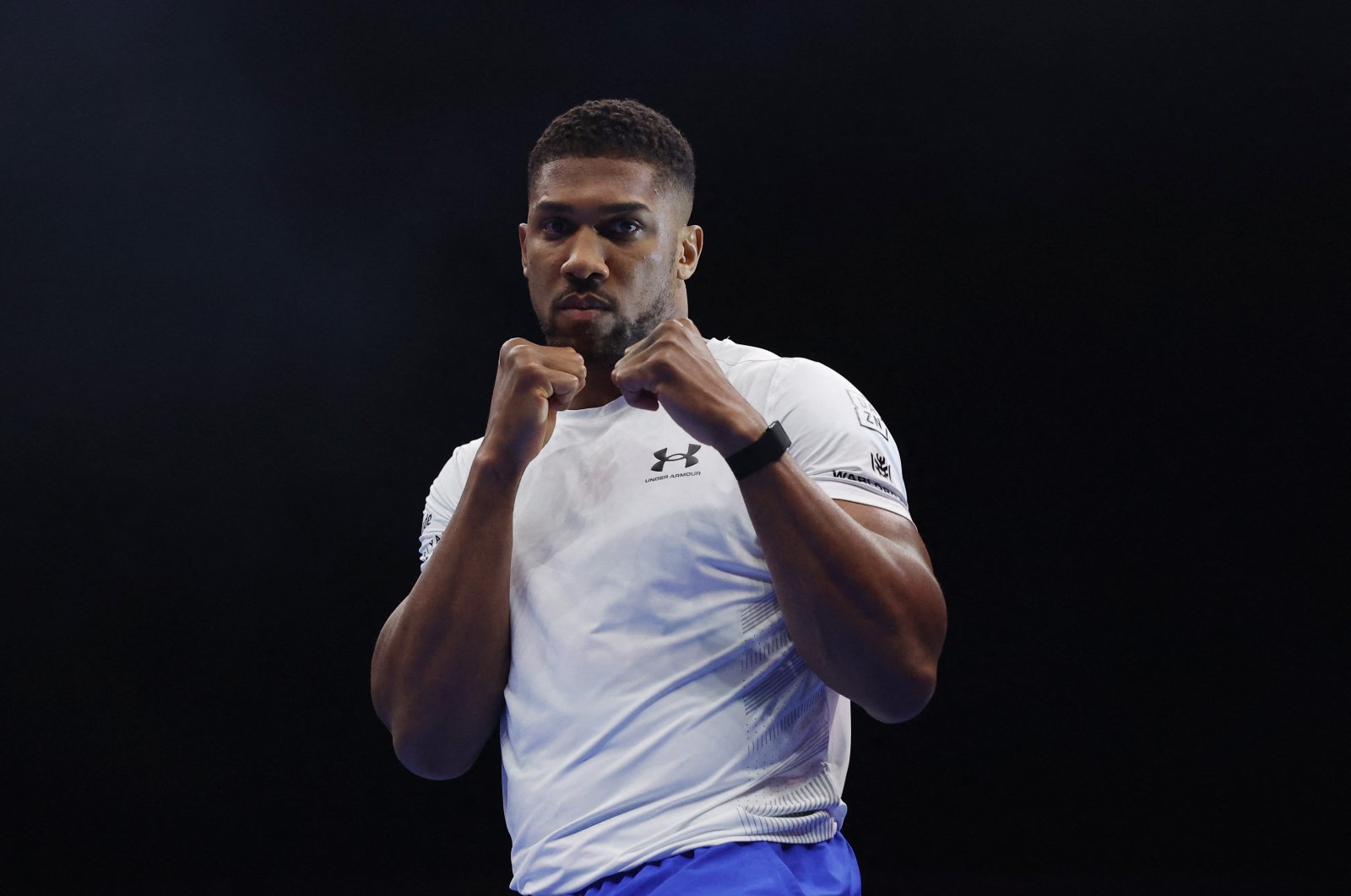 Anthony Joshua during a media workout at Wembley Arena, London, Britain, Sept. 18, 2024. (Reuters Photo)