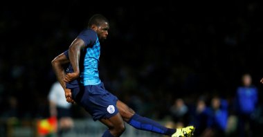QPR&#039;s Jay Emmanuel Thomas in action during the Capital One Cup first round match against Yeovil Town at the Huish Park, Yeovil, U.K., Aug. 11, 2015. (Reuters Photo)