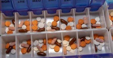A patient&#039;s daily drugs placed into a rosette box to treat tuberculosis in a TB clinic in Folkestone, U.K., March 1, 2023. (Getty Images)