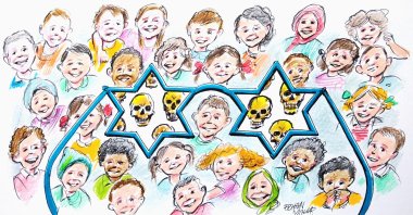 &quot;Netanyahu knew that blowing 2,000 beepers and 900 walkie-talkies would kill innocent civilians. Use of violence and intimidation against civilians is purely terrorism; and even the U.S. presidents are not immune to the results of violation of international law.&quot; (Illustration by Erhan Yalvaç)