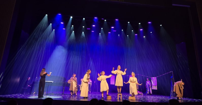 The Croatian opera "Regoc" is performed at the Taksim Atatürk Cultural Center, Istanbul, Türkiye, Sept. 21, 2024. (Photo by Ayşe Sena Aykın)