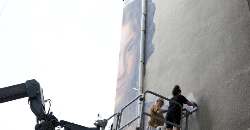 Julien de Casabianca recreates the artwork titled "Portrait of a Young Girl" in Çankaya, Ankara, Sept. 22, 2024. (AA Photo)