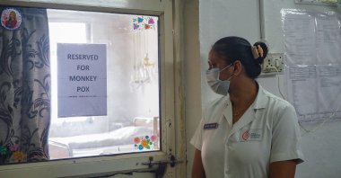 A nurse stands next to a newly created mpox isolation ward at a civil hospital in Ahmedabad, India, Sept. 10, 2024. (AFP Photo)