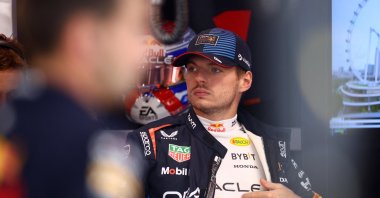 Red Bull&#039;s Max Verstappen during the Formula One F1 Singapore Grand Prix practice at the Marina Bay Street Circuit, Singapore, Sept. 21, 2024. (Reuters Photo)