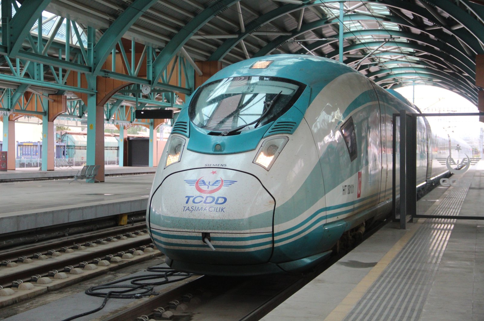 The high-speed train is photographed in the central province of Sivas, Türkiye, Sept. 22, 2024. (IHA Photo)