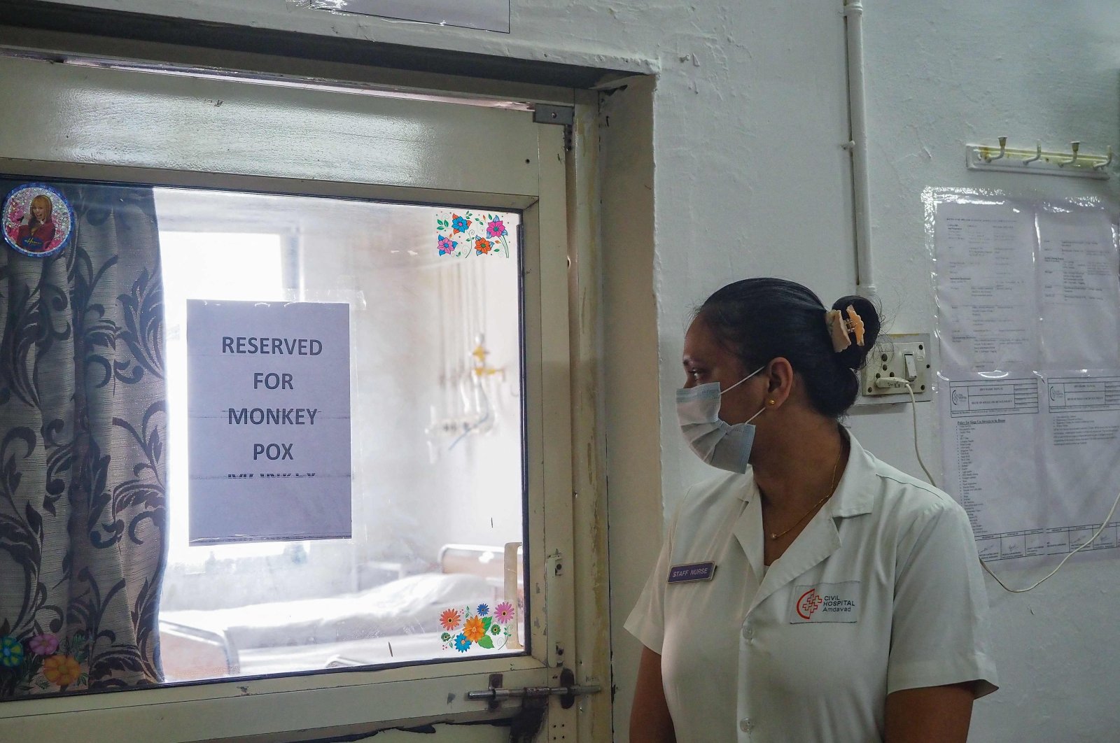 A nurse stands next to a newly created mpox isolation ward at a civil hospital in Ahmedabad, India, Sept. 10, 2024. (AFP Photo)