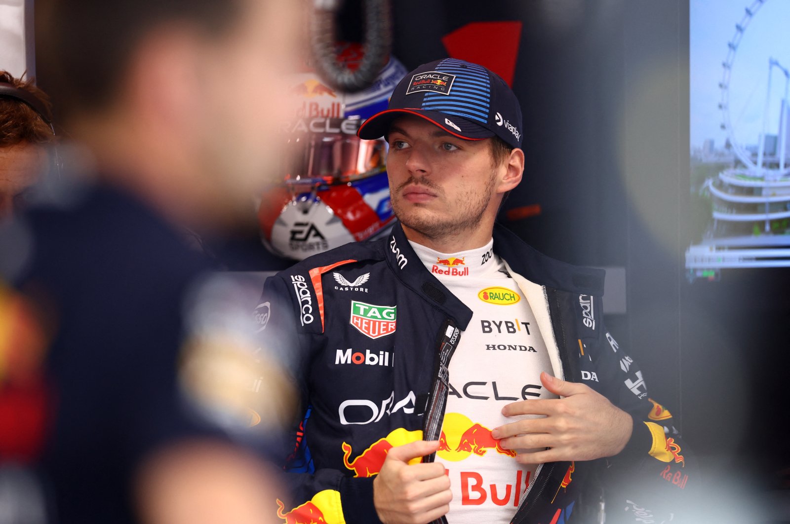 Red Bull&#039;s Max Verstappen during the Formula One F1 Singapore Grand Prix practice at the Marina Bay Street Circuit, Singapore, Sept. 21, 2024. (Reuters Photo)