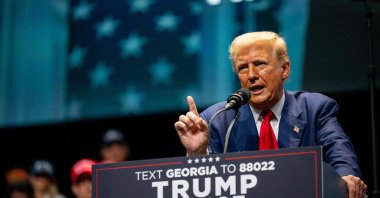 Republican presidential nominee, former U.S. President Donald Trump, speaks at a campaign rally at the Johnny Mercer Theatre, in Savannah, Georgia, U.S., Sept. 24, 2024. (Getty Images Photo)