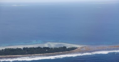 An aerial view of the Pacific Islands nation of Tuvalu, Sept. 6, 2024. (Reuters Photo)
