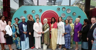 First lady Emine Erdoğan hosts the world's first ladies at the Turkish House (Türkevi) in New York, U.S., Sept. 24, 2024. (AA Photo)