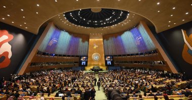A view of the General Assembly Hall at the opening of the &quot;Summit of the Future&quot; on the sidelines of the U.N. General Assembly at the U.N. Headquarters, New York, U.S., Sept. 22, 2024. (AFP Photo)