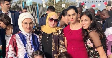 First lady Emine Erdoğan and Lebanese family at the inauguration ceremony of Maarif Foundation School in Gambia, Jan. 23, 2020. (IHA File Photo)