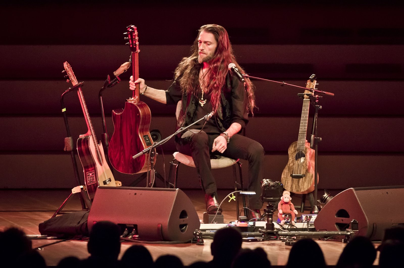 Ukrainian guitarist Estas Tonne performs live on stage during a concert in Berlin, Germany, March 20, 2019. (Getty Images Photo)