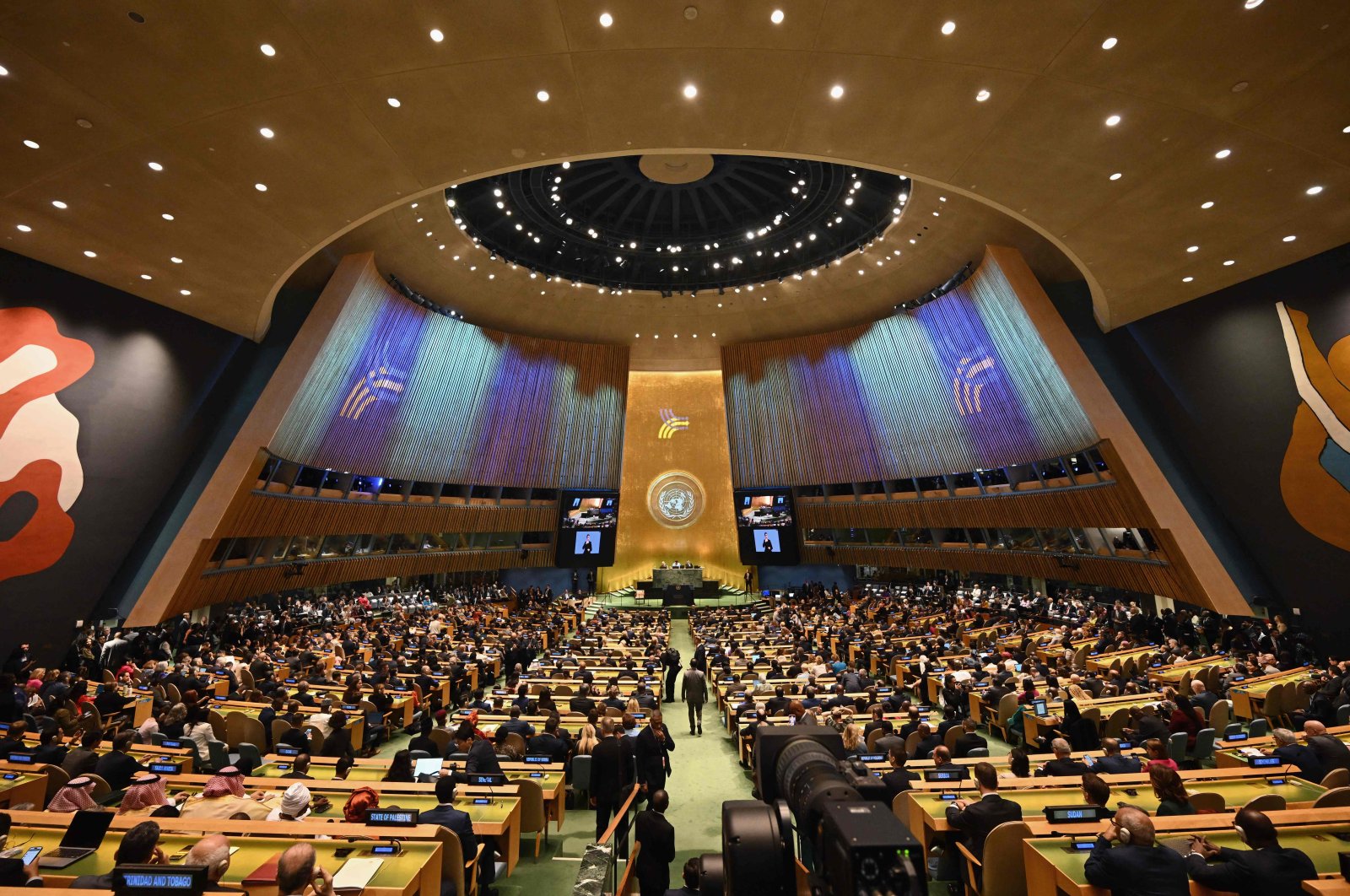 A view of the General Assembly Hall at the opening of the &quot;Summit of the Future&quot; on the sidelines of the U.N. General Assembly at the U.N. Headquarters, New York, U.S., Sept. 22, 2024. (AFP Photo)