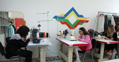 Students learn sewing at the Turkish Cooperation and Coordination Agency&#039;s (TIKA) workshop, Prizren, Kosovo, Sept. 25, 2024. (AA Photo)