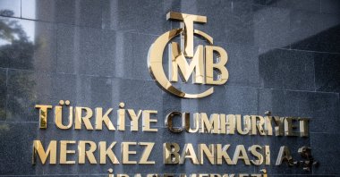 The entrance sign of the building housing the Central Bank of the Republic of Türkiye (CBRT) in the capital city of Ankara, Türkiye, Sept. 22, 2022. (Reuters Photo)
