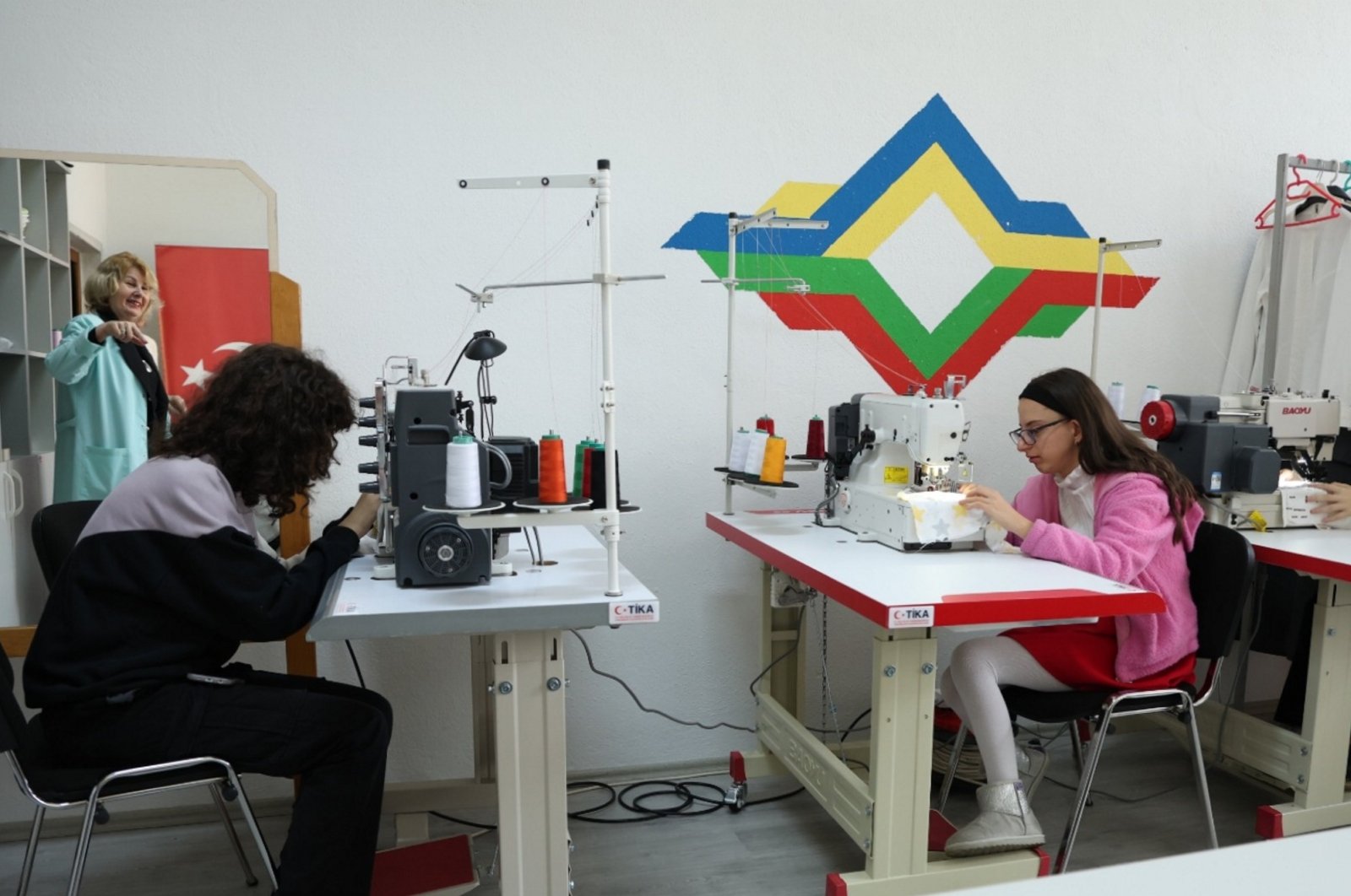 Students learn sewing at the Turkish Cooperation and Coordination Agency&#039;s (TIKA) workshop, Prizren, Kosovo, Sept. 25, 2024. (AA Photo)