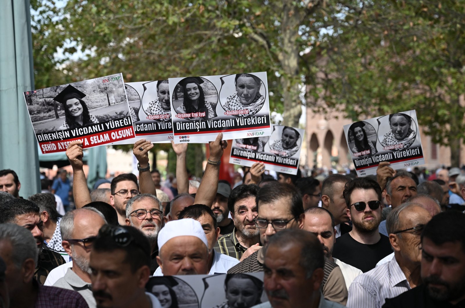 People protest the killing of Turkish American activist Ayşenur Ezgi Eygi in a rally organized by the Ankara Palestine Solidarity Platform, Ankara, Türkiye, Sept. 13, 2024. (AA Photo)