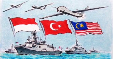 "It is a fact that Türkiye’s position is significant in the region as a bridge between Asia and Europe, while Indonesia and Malaysia as ASEAN members weigh in as leveraging powers." (Illustration by Erhan Yalvaç)