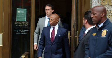New York City Mayor Eric Adams walks outside federal court, on the day of his arraignment after he was charged with bribery and illegally soliciting a campaign contribution from a foreign national, in New York City, U.S. Sept. 27, 2024. (Reuters Photo)